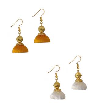 Multicolor combo silk thread earrings 1