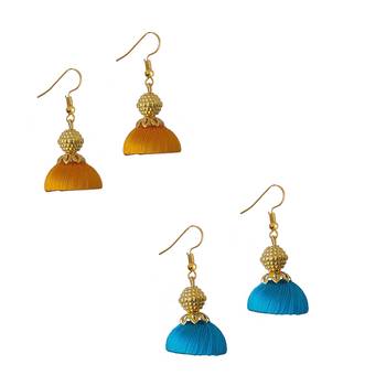 Multicolor combo silk thread earrings 1