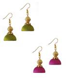 Multicolor combo silk thread earrings