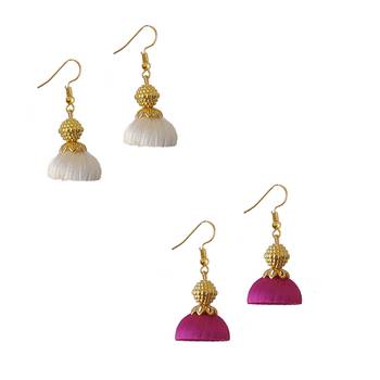 Multicolor combo silk thread earrings 1