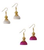 Multicolor combo silk thread earrings