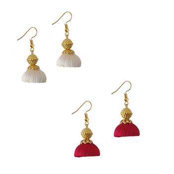 Multicolor combo silk thread earrings 1