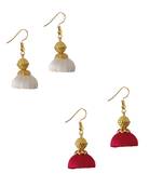 Multicolor combo silk thread earrings