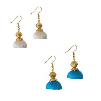 Multicolor combo silk thread earrings 1