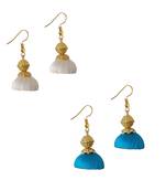 Multicolor combo silk thread earrings