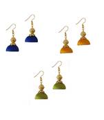 Multicolor combo silk thread earrings