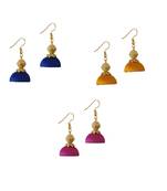 Multicolor combo silk thread earrings