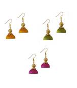 Multicolor combo silk thread earrings