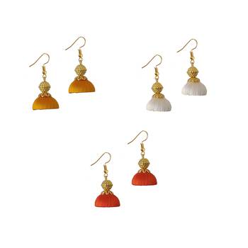 Multicolor combo silk thread earrings 1
