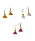 Multicolor combo silk thread earrings