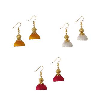 Multicolor combo silk thread earrings 1
