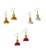 Multicolor combo silk thread earrings