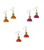 Multicolor combo silk thread earrings