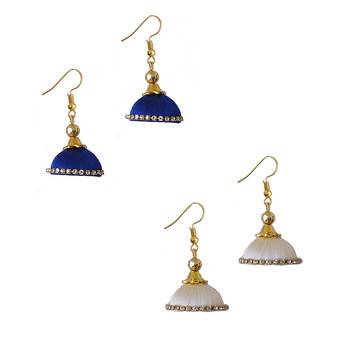 Multicolor combo silk thread earrings 1