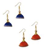 Multicolor combo silk thread earrings
