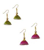 Multicolor combo silk thread earrings