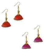 Multicolor combo silk thread earrings