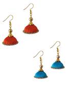 Multicolor combo silk thread earrings