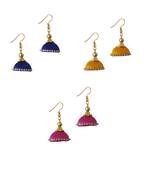 Multicolor combo silk thread earrings