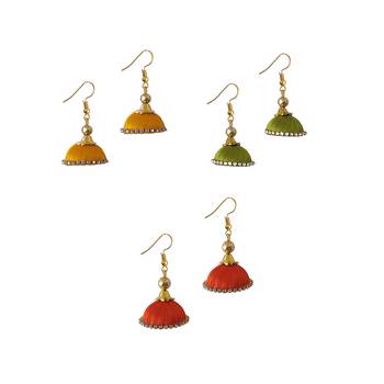 Multicolor combo silk thread earrings 1