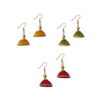 Multicolor combo silk thread earrings 1
