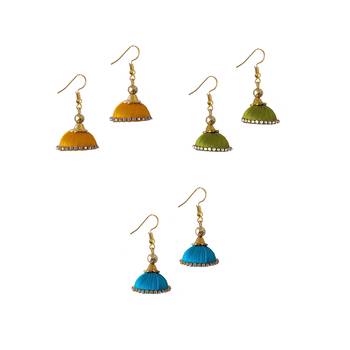 Multicolor combo silk thread earrings 1
