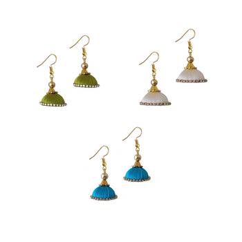 Multicolor combo silk thread earrings 1