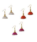 Multicolor combo silk thread earrings