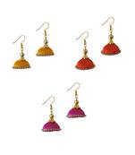 Multicolor combo silk thread earrings