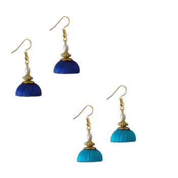 Multicolor combo silk thread earrings 1