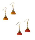 Multicolor combo silk thread earrings