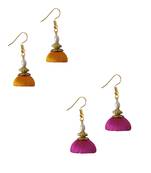 Multicolor combo silk thread earrings