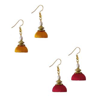 Multicolor combo silk thread earrings 1