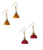 Multicolor combo silk thread earrings