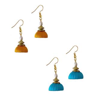 Multicolor combo silk thread earrings 1