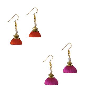Multicolor combo silk thread earrings 1