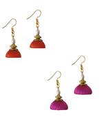 Multicolor combo silk thread earrings