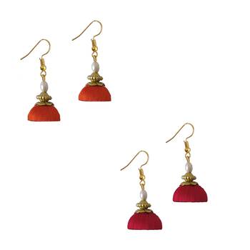 Multicolor combo silk thread earrings 1
