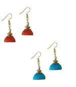 Multicolor combo silk thread earrings