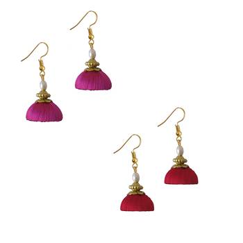 Multicolor combo silk thread earrings 1