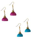 Multicolor combo silk thread earrings