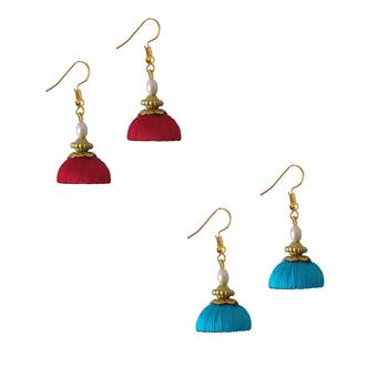 Multicolor combo silk thread earrings 1