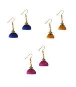 Multicolor combo silk thread earrings