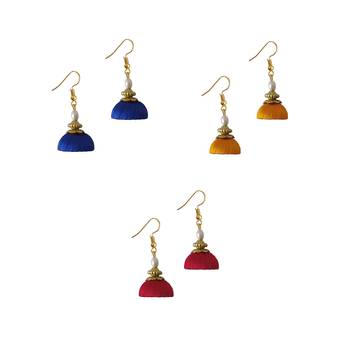 Multicolor combo silk thread earrings 1