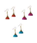 Multicolor combo silk thread earrings