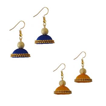 Multicolor combo silk thread earrings 1