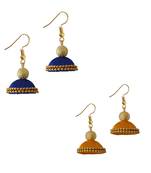 Multicolor combo silk thread earrings