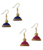 Multicolor combo silk thread earrings