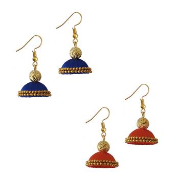 Multicolor combo silk thread earrings 1