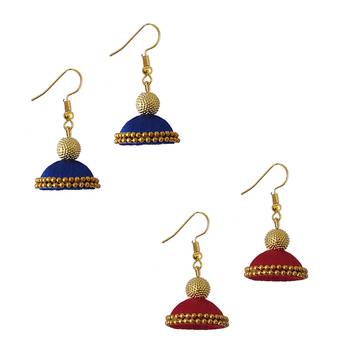 Multicolor combo silk thread earrings 1